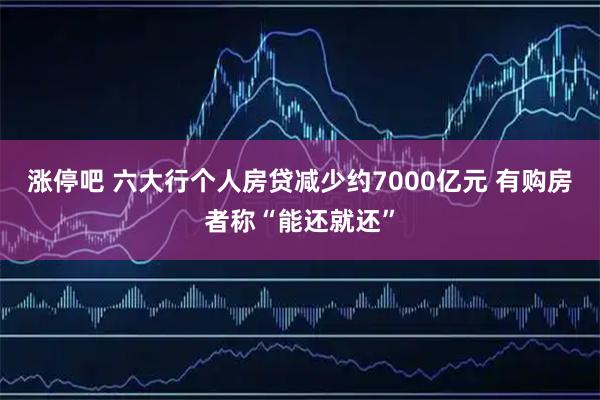 涨停吧 六大行个人房贷减少约7000亿元 有购房者称“能还就还”