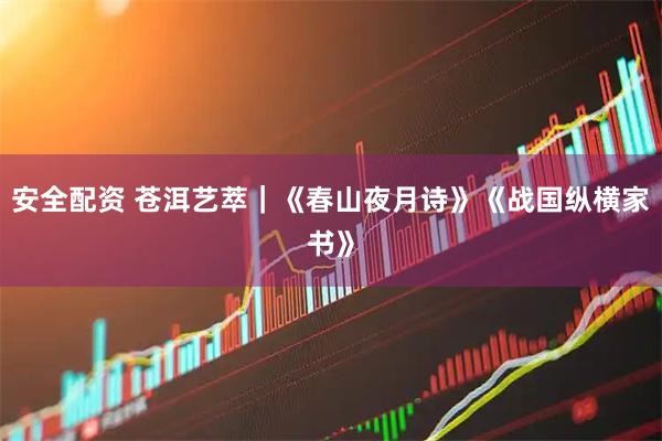 安全配资 苍洱艺萃｜《春山夜月诗》《战国纵横家书》
