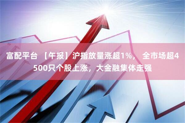 富配平台 【午报】沪指放量涨超1%， 全市场超4500只个股上涨，大金融集体走强